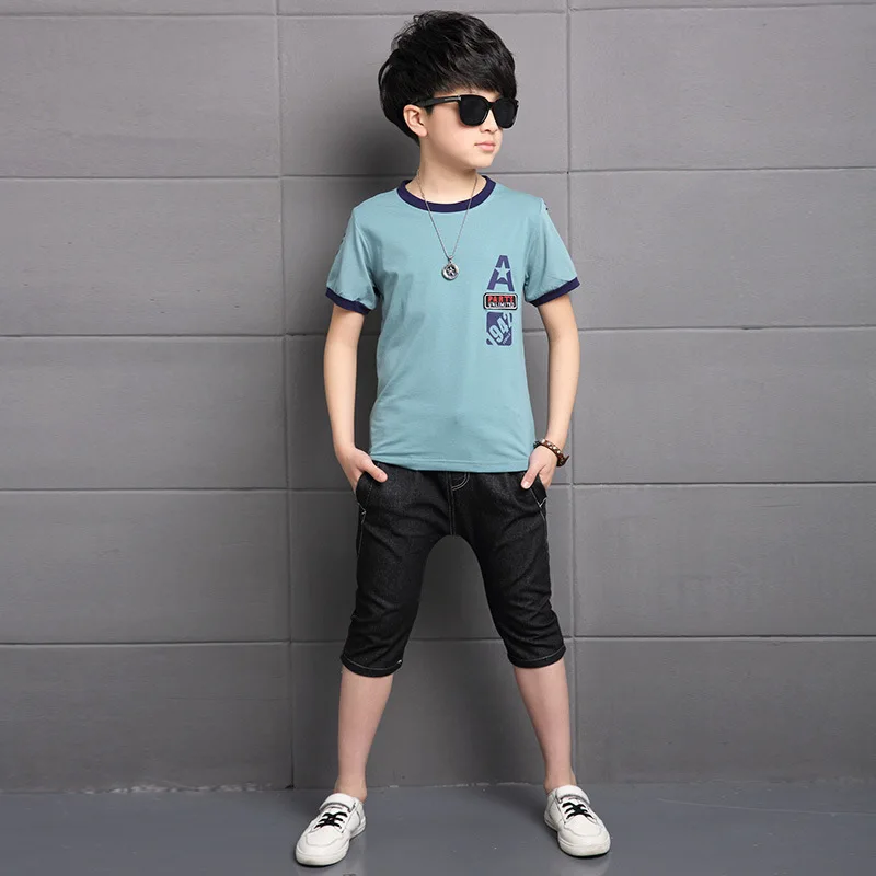 

5 6 7 8 9 10 11 12 13 Years Boys Sport Suit 2017 New Summer Kids Clothes Set Children Clothing Toddler Baby Boy School Uniform