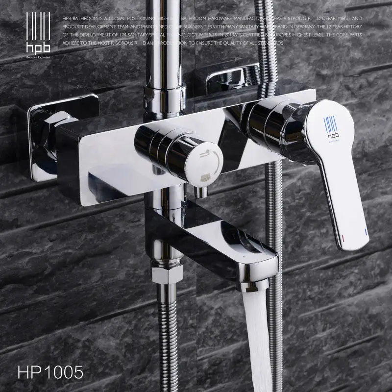 Brass Bathroom Hot And Cold Water Mixer Bath Shower Set Faucet torneira banheiro Air Injection Shower Head HP1005