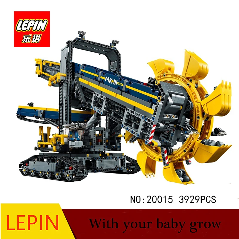 DHL lepin 20015 3929Pcs Lepin Technic Bucket Wheel Excavator Model Building assemble Blocks Brick font b