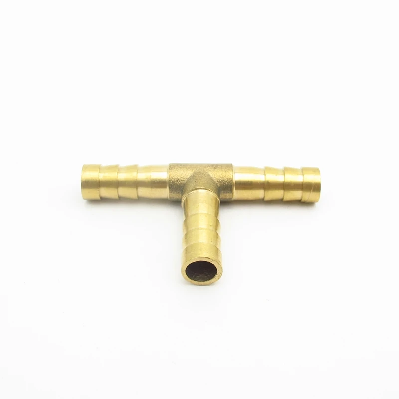 3 Ways 16mm Tee Hose Barb Barbed Brass Adapter Coupler Connector 