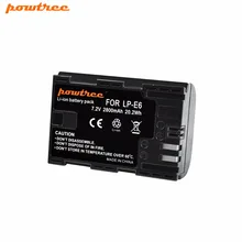 Powtree 2800mAh LP-E6 LPE6 LP E6 Camera Battery Of Mark II Mark III For EOS For Canon 5D 6D 7D 60D 60Da 70D 80D DSLR