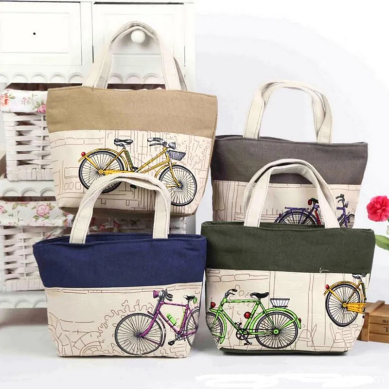 

M416 Women Bag Character Fashion Cartoon Bicycle Printing Girl Summer Lady Beach Bag Handbag