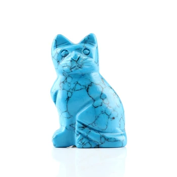 

2.0Inch Tiger Eye Natural Stone Carved Cat Figurine Fengshui Crafts Home Table Decoration Healing Crystal Reiki Mini Ornaments