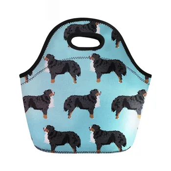 

Neoprene Food Case For Female Bernese Dog Children School Lunch Thermal Cooler Bag Casual Dessert Coffee Office Handbags