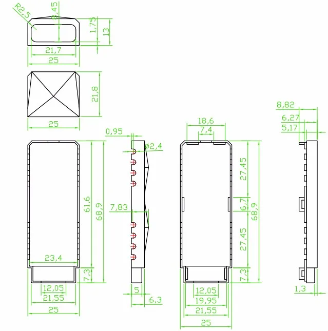 szomk plastic box for electronic project diy small usb enclosure project box plastic housing usb stick flash drive instrument case  (13)