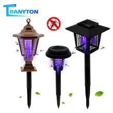 Наружный светодиодный светильник от комаров на солнечных батареях водонепроницаемый УФ-насекомые амбарные вредители Ловушка свет анти-москитная лампа для сада газон