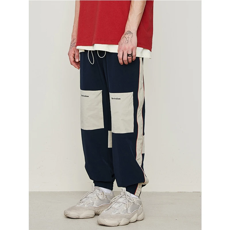 

UNCLEDONJM Elastic Straps Cargo Pants 2019 New Arrival Hip Hop Colour Block Jogger Sweatpants Male Streetwear Trousers 055W