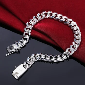 Silver color chain exquisite twisted bracelet fashion charm chain women men solid wedding cute simple models jewelry , H207