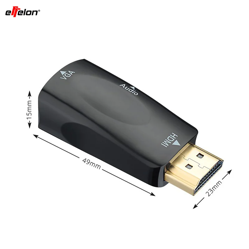 

Effelon 1080P HDMI to VGA adapter Digital to Analog Video Audio Converter Cable for Xbox360 PC Laptop TV Box Projector