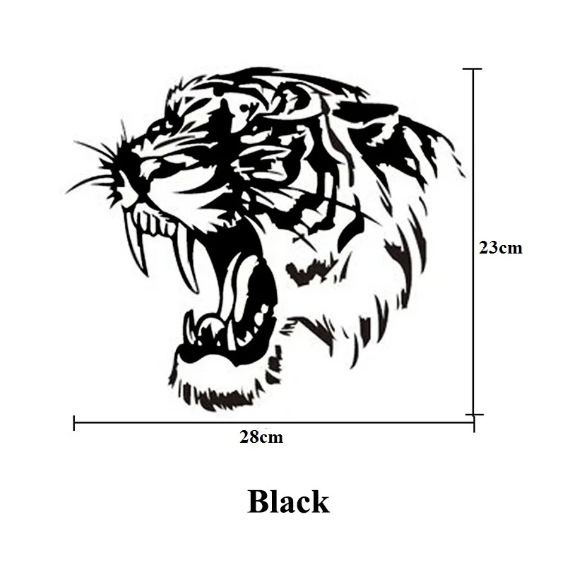1pc SEEYULE Refective Car Sticker Roaring Tiger Car Styling Head of Tiger Bonnet Door Sticker for VW Golf Passat Audi BMW