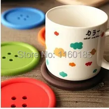 100 шт. 5 цветов Высокое качество Творческий Хозяйственные товары круглый силиконовые подставки Милая пуговица подставка для кружки