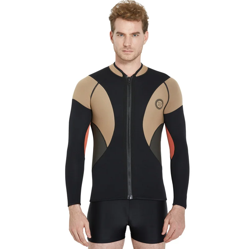 Dive & Sail Men's 3mm Wetsuits Jacket Long Sleeve Neoprene Wetsuits Top