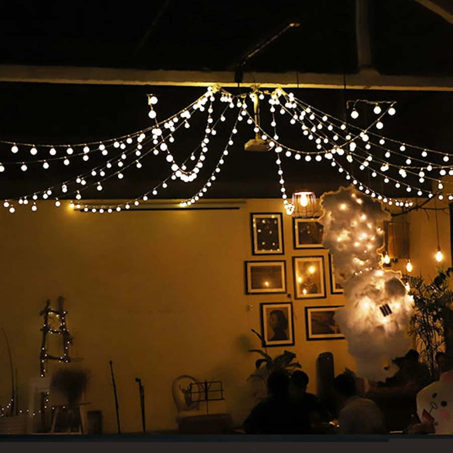 Thrisdar, 5 м, 10 м, Рождественский светодиодный светильник G50, глобус, лампочки, сказочный светильник, гирлянда, светильник для сада, патио, свадьбы, вечеринки