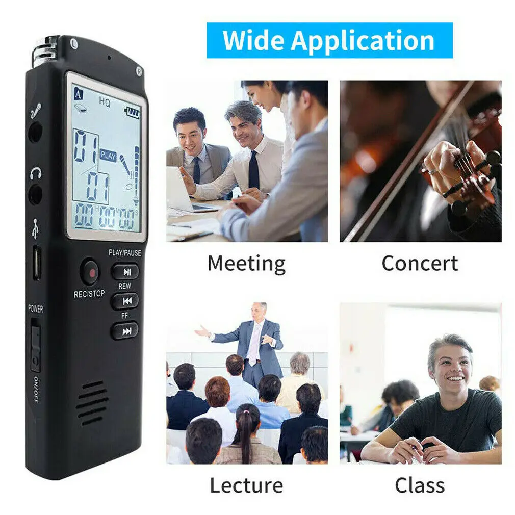  8GB/16GB/32GB Voice Recorder USB Professional 12 Hours Dictaphone HD Mini Digital Audio Recorder So