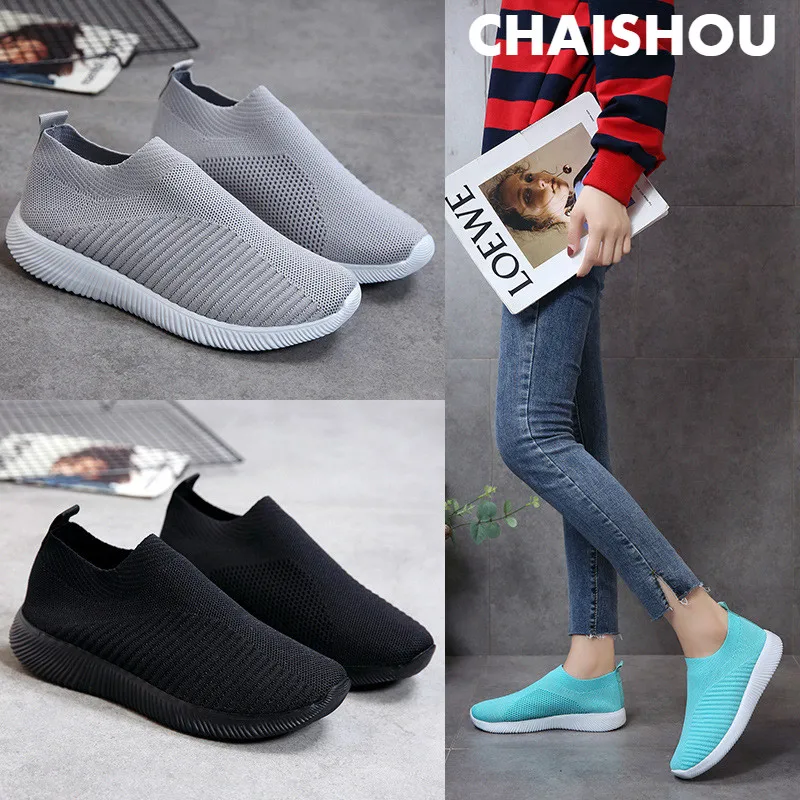 

shoes woman sneakers 2019 Spring New flying woven mesh Flats Casual Shoes Outdoor Breathable Sport Shoes big size 35-43 CS-114