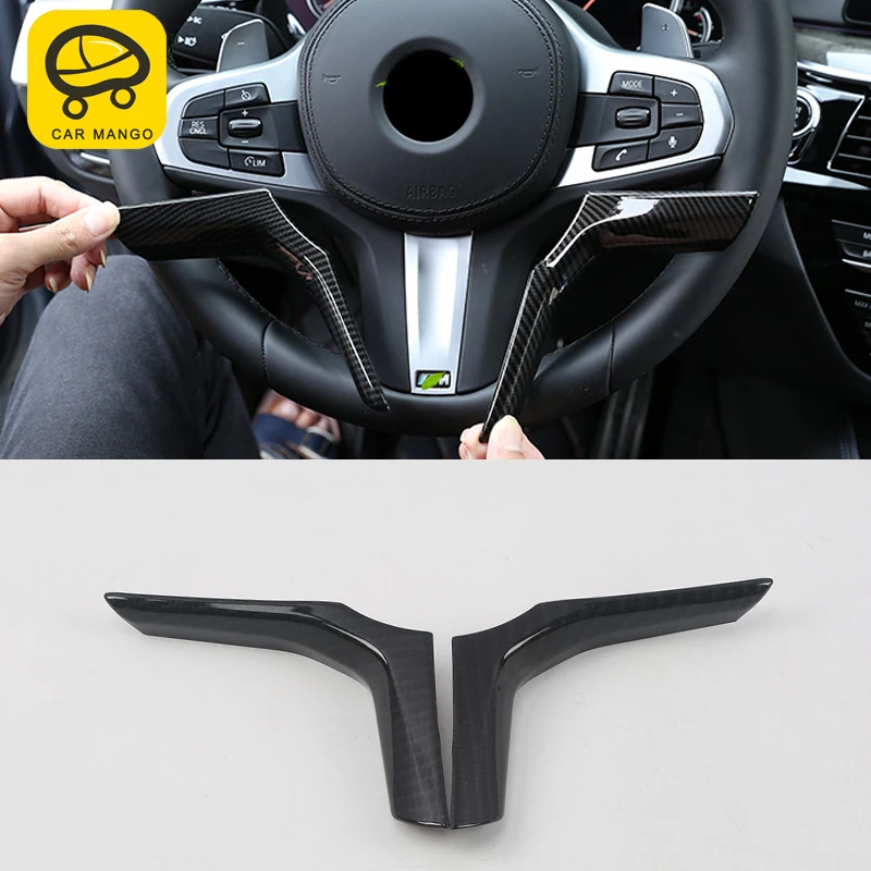 

CARMANGO for BMW G30 5 Series 2018 2017 Auto Car-styling Steering Wheel Cover U Style Frame Trim Sticker Interior Accessories