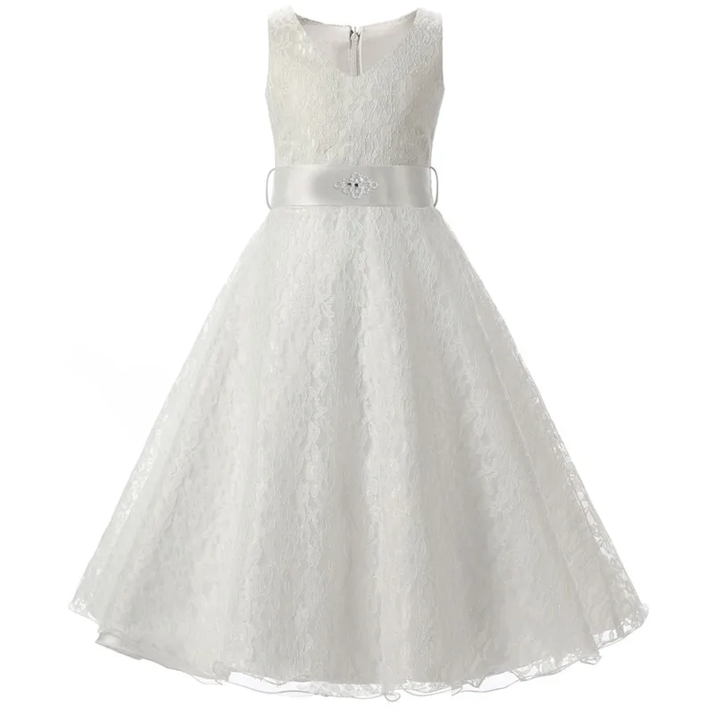 

Little Lady 6-14 Years Long Flower Girl Dress For Wedding Kids Clothes Elegant Princess Evening Party Children Teenage Dresses