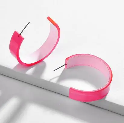 

LUNA CHIAO 2019 Spring Summer New Arrival Hoop Earring Candy Color Resin Acrylic Hoops Earrings for Women