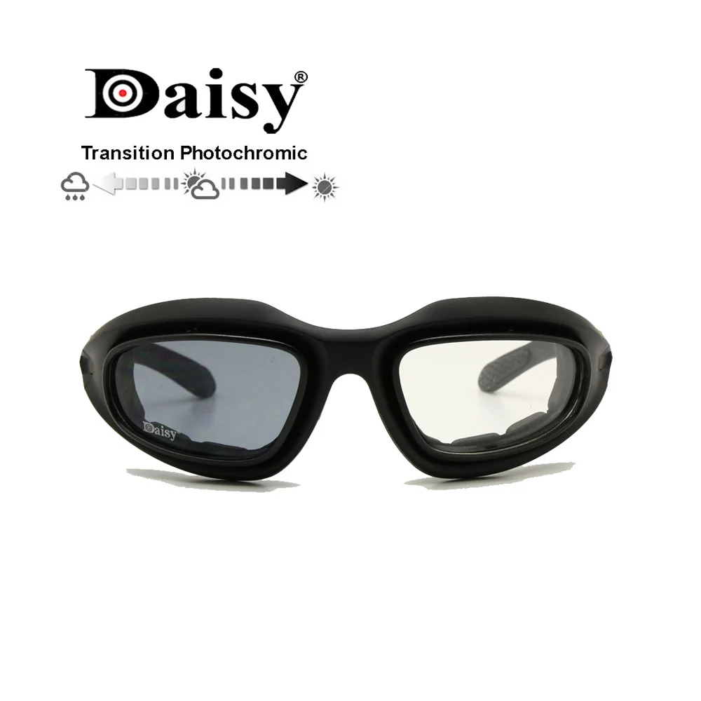 Daisy C5 Goggles Tentera Polarized, Cermin Mata Hitam Tentera 4 Kit Lens, Perang Gurun Badai Lelaki Permainan Taktikal Gelas Sukan