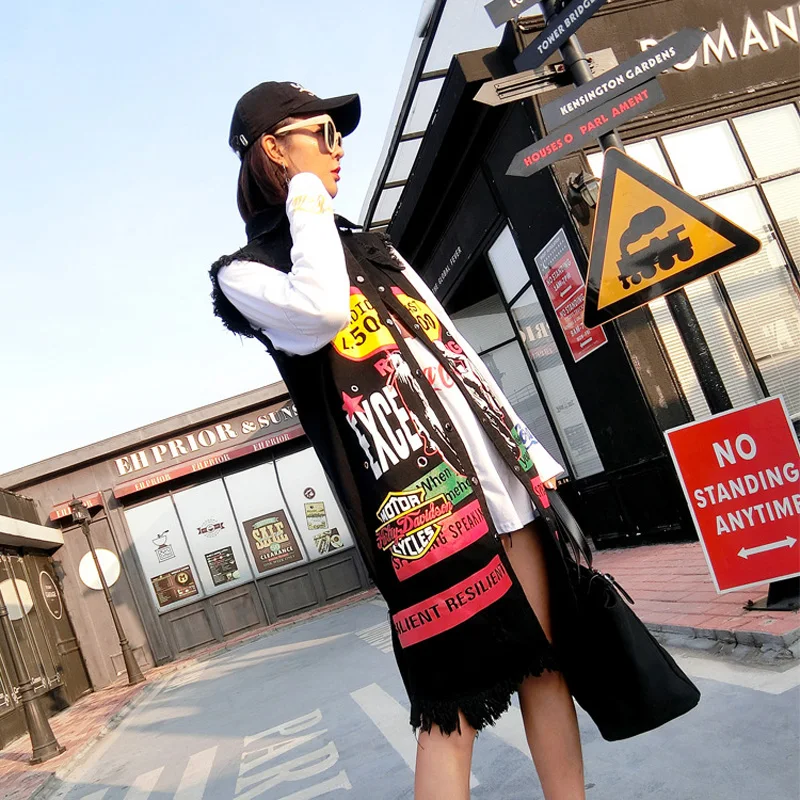 

Thailand tide brand 2019 spring and autumn new thin cowboy waistcoat women's vest