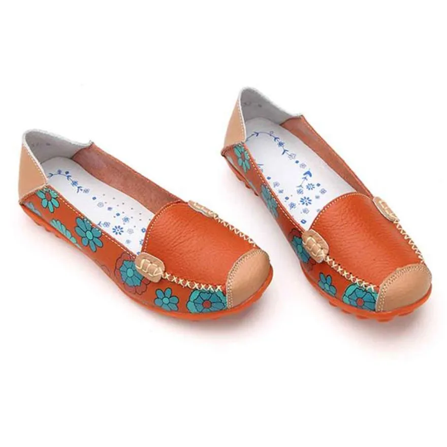 Zapatos Mujer/Новая женская кожаная обувь лоферы мягкая повседневная на плоской