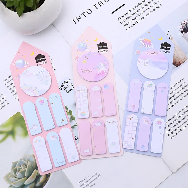 

Cartoon Planet Unicorn Memo Pad Cute N Times Sticky Notes Notepad Bookmark Stationery stickers Gift school supplies