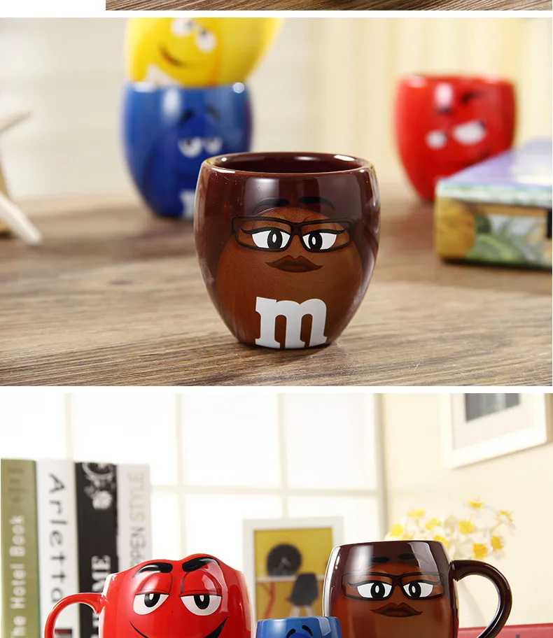 Симпатичные M& M MM бобы кафе овсянка кружка для питья чашки керамические цветные глазури кружки для кофе и молока чайный фарфор воды