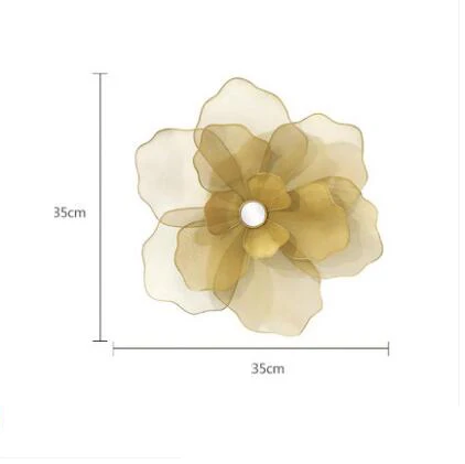 Современные кованые золотые цветы настенные подвесные украшения для гостиной спальни настенные фрески ремесла крыльцо прохода Настенные наклейки украшения - Цвет: style5-35CM