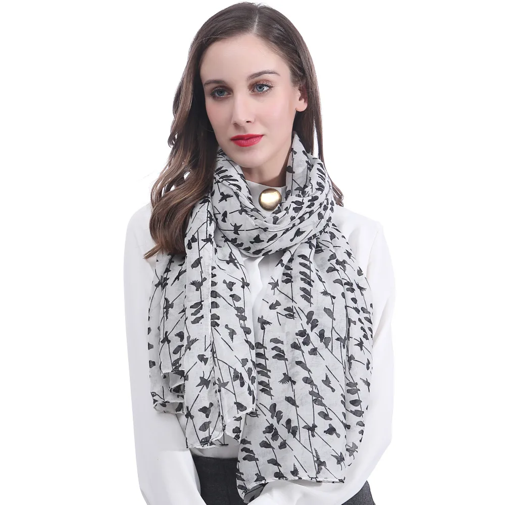 

Birds Print Women's Scarf Shawl Wrap Soft Lightweight