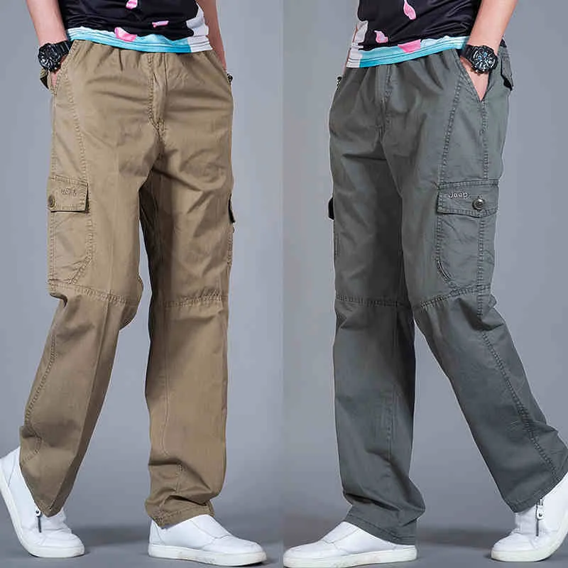 Man Summer Casual Pants Large Size Spring Fashion Spliced Loose Elastic ...