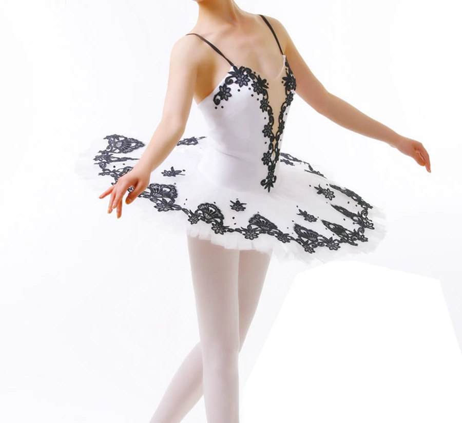 

Adult Female Professional Ballet Tutu White Black Nutcracker Ballerina Red Pancake Performance Ballet Tutu