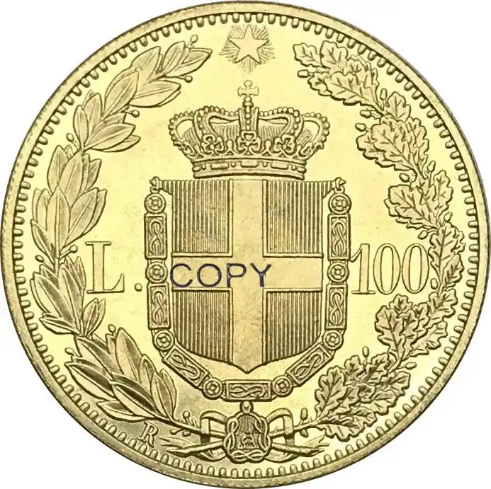 Италия Umberto I RE D ITALIA 1891 R 100 Золотая монета Лира латунные металлические