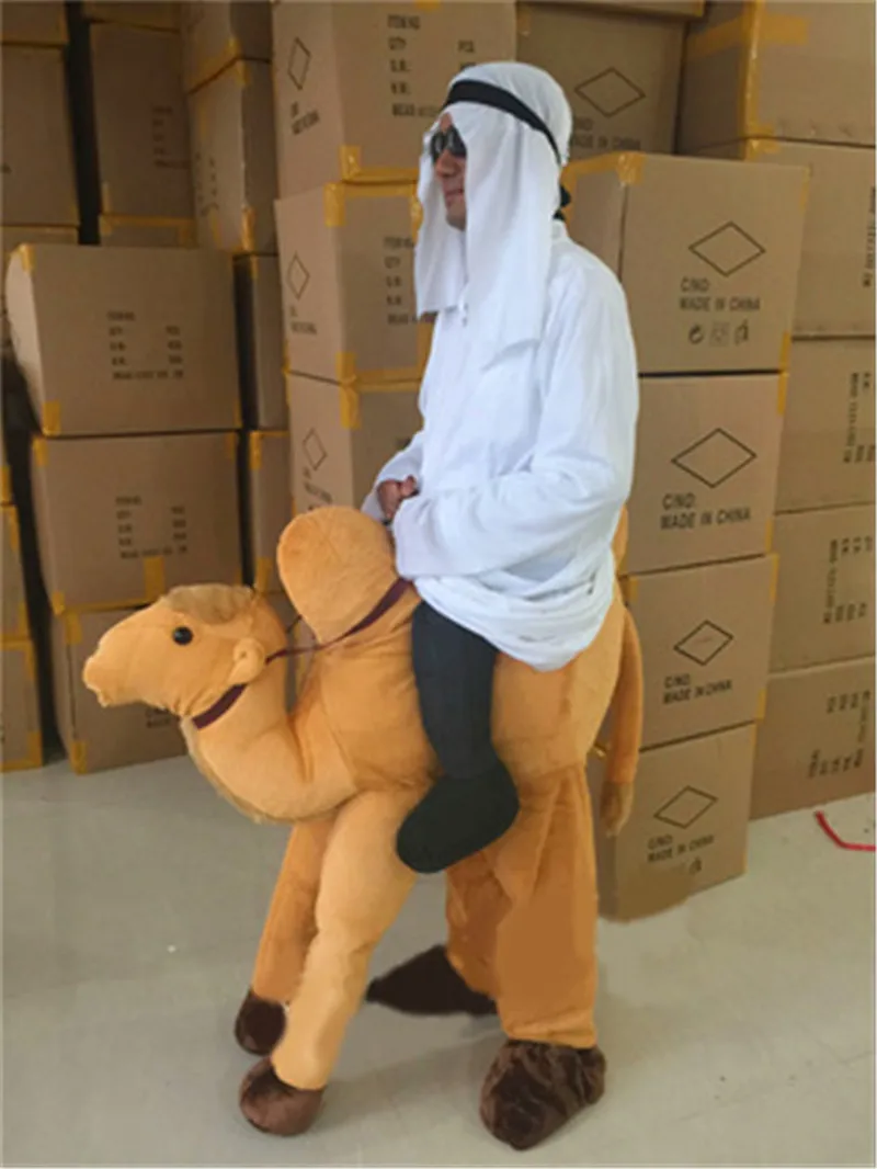 Верблюд Копилка сзади Ride On Me маскоты мужские нарядное платье животных для взрослых детей Хэллоуин Пурим карнавальное вечерние события - Цвет: CAMEL