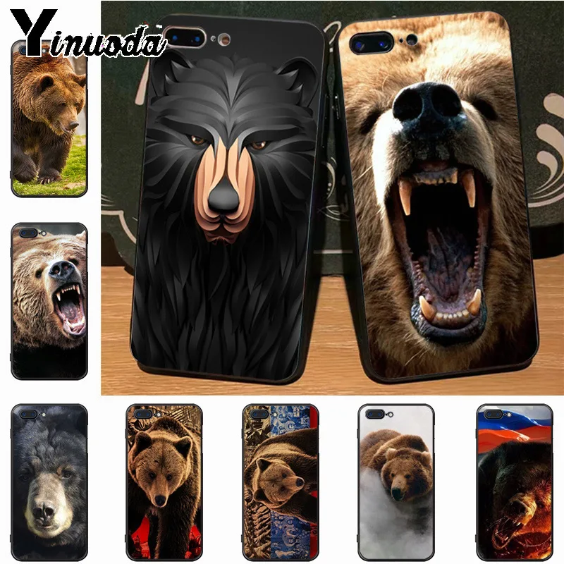 

Yinuoda the flag of Russia black bear soft silicone Phone Case for iPhone 7plus 6S 7 8Plus X 5S xr xs max xr 11 11pro max case