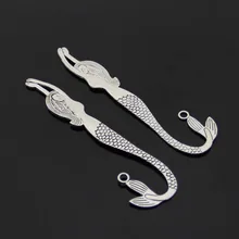 1 шт. ретро сплав закладки из серебристого металла Русалка Винтажная закладка для студентов дети подарок канцелярские Тибетский тон покрытием амулеты