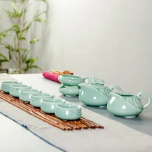 Костяной китайский чайный набор 9 шт. набор чашка из селадона чайный набор кунг-фу Китай посуда для напитков подарочная упаковка B005