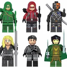 60 шт./лот 0232-0237 Супергерои Мстители с зеленой стрелкой блоки-кирпичики военные игрушки для детей comtatible с