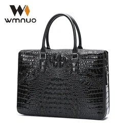 Wmnuo Men Briefcase Bag Handbag Crocodile Pattern Cow Leather Man Shoulder Messenger Bag Password Lock Men Computer Business Bag Wmnuo Men Briefcase Bag Handbag Crocodile Pattern Cow Leather Man Shoulder Messenger Bag Password Lock Men Computer Business Bag