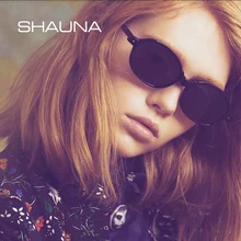 SHAUNA модные маленькие овальные солнцезащитные очки для женщин гвозди в стиле ретро украшения в стиле панк