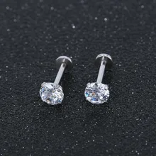 Нержавеющая сталь кольцо для пирсинга губ и обручальные кольца, циркониевые с внутренней резьбой зубец Gem Монро 16G, пупка, пирсинг в виде капель с кристаллами в форме Для женщин