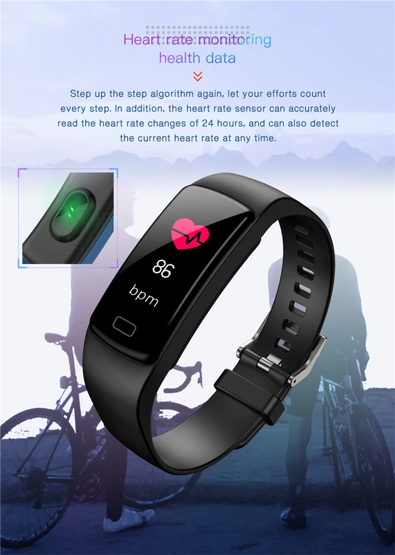 Y9 умный Браслет трекер фитнес-активности пульсометр крови Давление браслеты для наручных часов для смартфонов Smartband