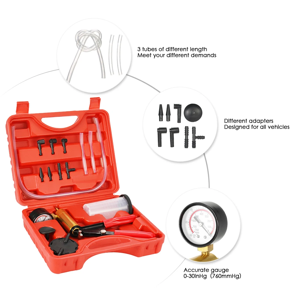 17 шт. автомобильный тест давления er вакуумный насос давления тормозной Bleeder адаптер резервуар для жидкости тест er Вакуумный тест на кровотечение набор