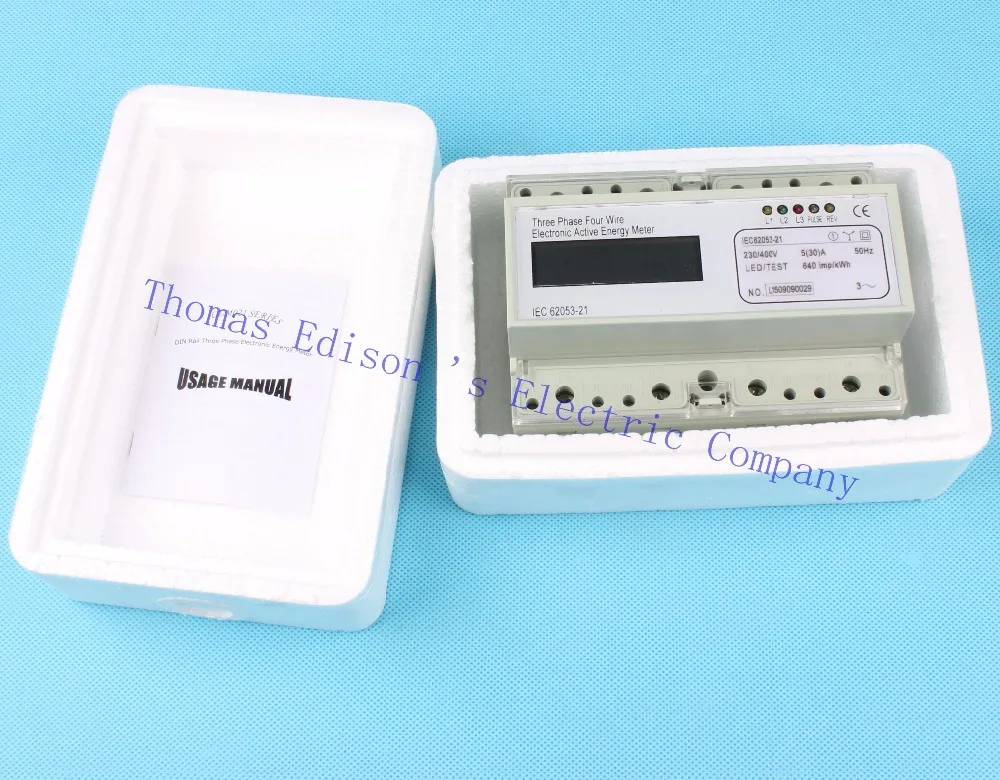 

Din rail Three phase KWH energy meter digital 5 to 30 ampere 5(30) Watt LCD 380V power meter watt meter energy meter