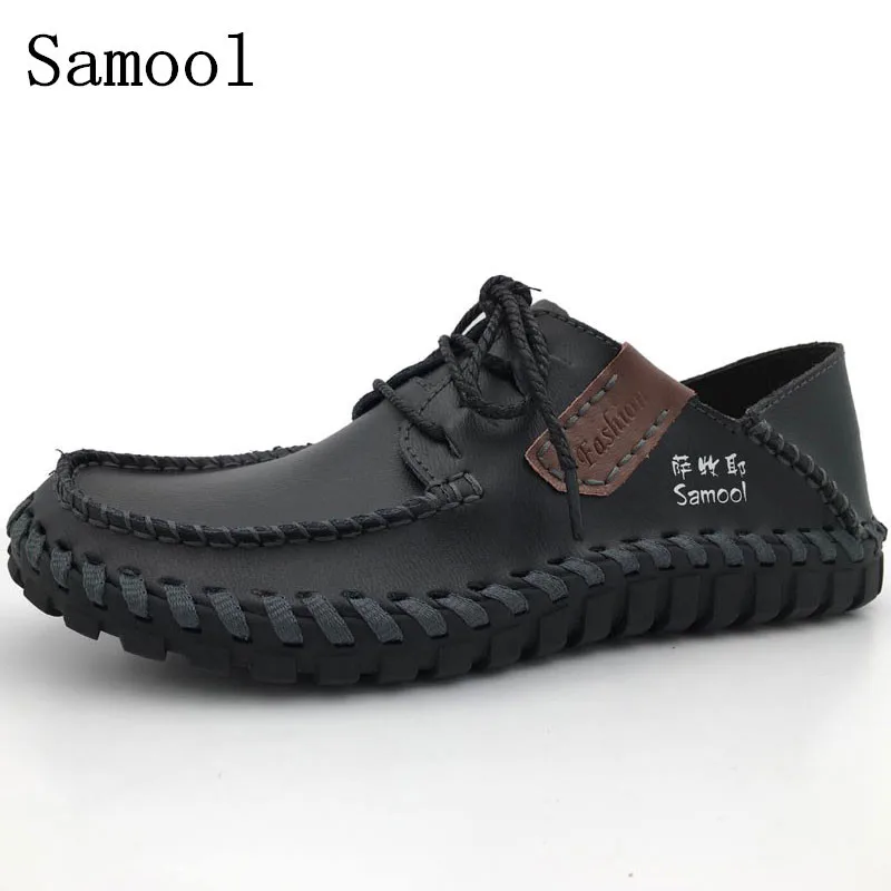 

Business Oxfords Men Dress Shoes Brand Casual Flats Shoes Autumn Winter Men Leather Shoes Lace Up Genuine Leather Men Shoes