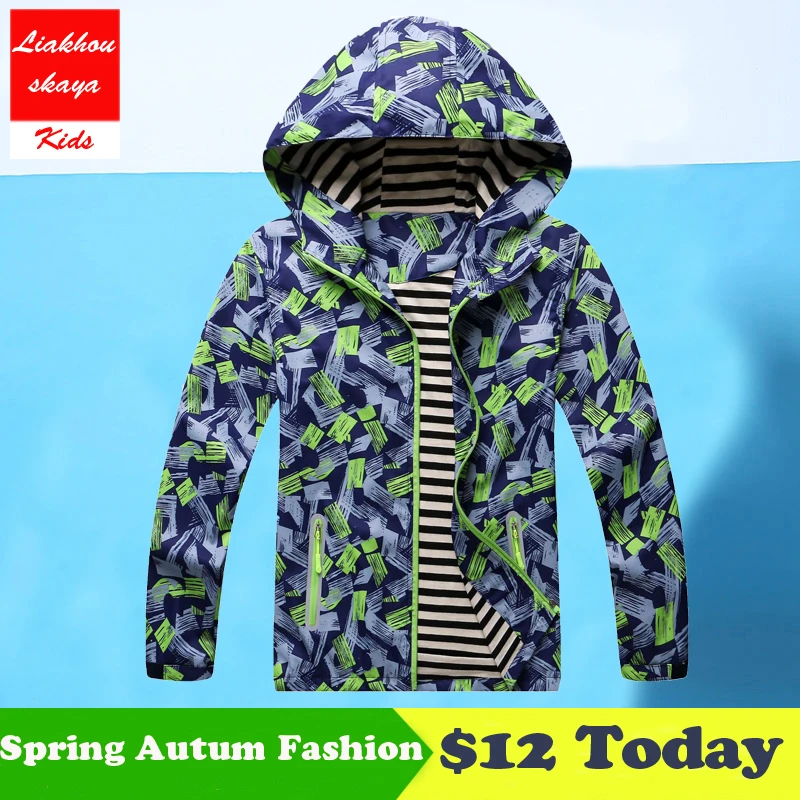 

Liakhouskaya 2018 Spring Fashion Kids Boys Outerwear Waterproof Windproof Hooded Jackets For Boy Children's Jackets Boy Coats
