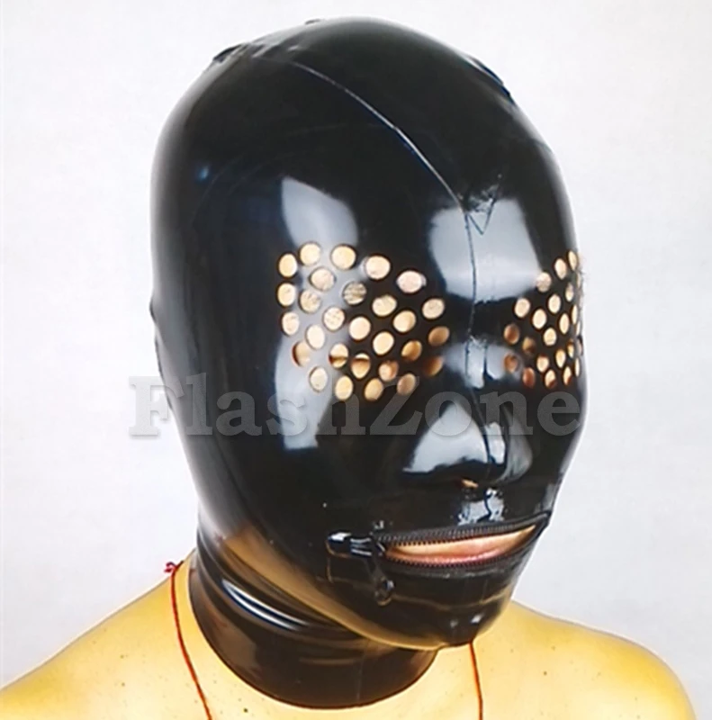 Free shipping Mesh eyes latex mask with mouth zippermask maskmasks
