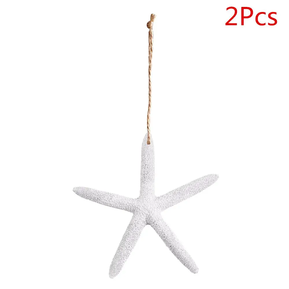 OurWarm 2Pcs Wedding Gifts for Guests 10cm Artificial Resin Starfish Sea Star DIY Home Ornaments Beach Theme Wedding Souvenirs - Цвет: Белый