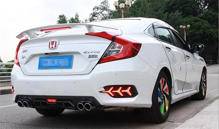 Для Honda 16 Civic Средства ухода за кожей комплект бампер задний губы задний спойлер для civic задний спойлер ABS задний бампер диффузор Бамперы для автомобиля протектор