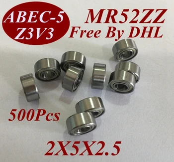 

500pcs MR52Z MR52ZZ MR52 ZZ MR52-ZZ 2x5x2.5 MM 2*5*2.5 MM Miniature roller micro shaft motor deep groove Ball Bearing tools