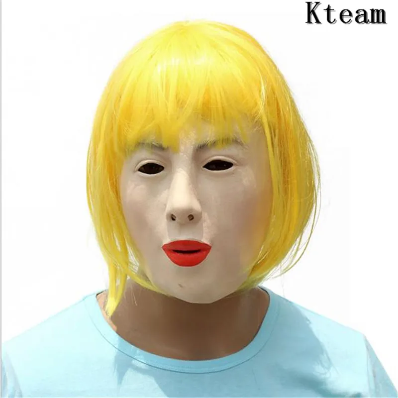 

New Realistic Female Mask For Cosplay Human Male Masquerade Latex Party Mask Sexy Girl Crossdress Costume Cosplay Face Mask Toys